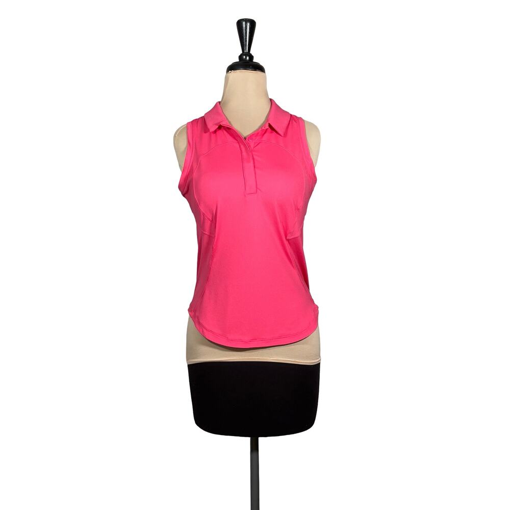 Lululemon Quick-Dry Sleeveless Polo Shirt Size 6 Lip Gloss Pink